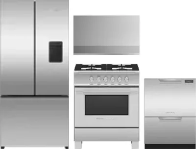 4 Piece Package Includes Refrigerator, Range, Hood And Dishwasher